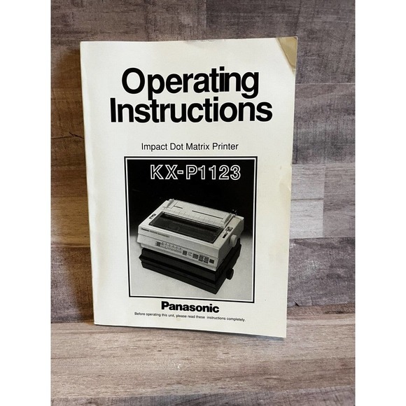 Panasonic KX-P1123 Impact Dot Matrix Printer Operating Instructions guide Vtg - Picture 1 of 2